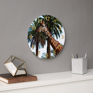 Relógio Grande Engraçado Girafa Dando Um Framboesa,