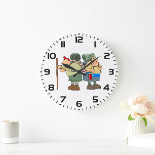 Relógio Grande Engraçado Hikers ao ar livre acampando humor