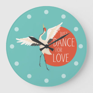 Relógio Grande Engraçado Mensagem De Pássaro - Apenas Dance Por