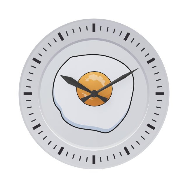 Relógio Grande Engraçado Omelet Brechfast - decoração da cozinha (Criador carregado)