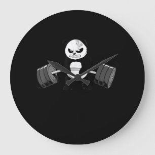 Relógio Grande Engraçado Panda Trabalhando Kitten Gym Poder de D