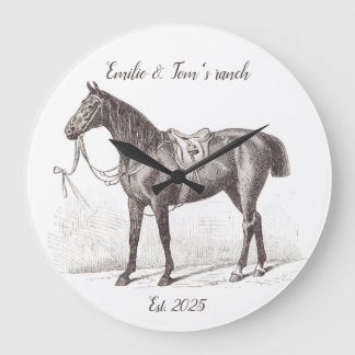 Relógio Grande Equestre de cavalo personalizado elegante