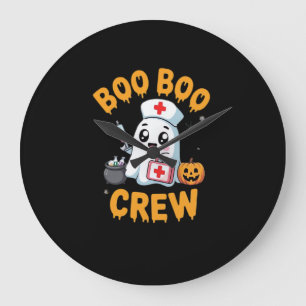 Relógio Grande Equipe Boo Boo Enfermeira Fantasma Fofo Halloween 