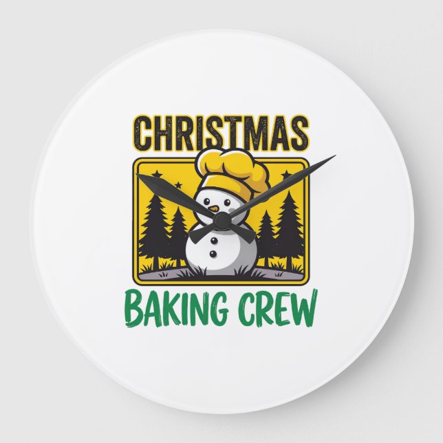 Relógio Grande Equipe de Confeitaria de Natal Boneco de Neve Desi (Frente)