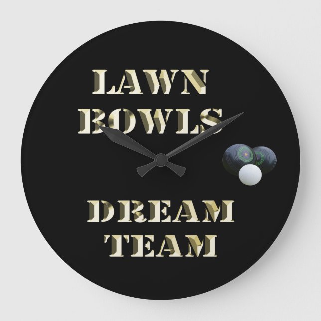 Relógio Grande Equipe de Sonhos de Lawn Bowls   (Frente)