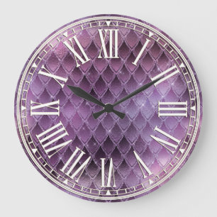 Relógio Grande Escalas de Dragões de Ombre Roxo e Largura