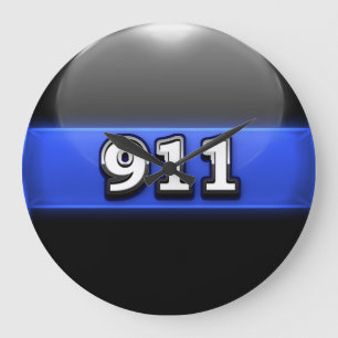 Relógio Grande Escritório da Polícia da Linha Azul-Thin