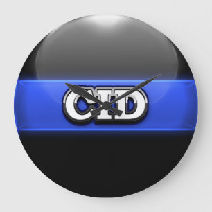 Relógio Grande Escritório da Polícia da Linha Azul-Thin