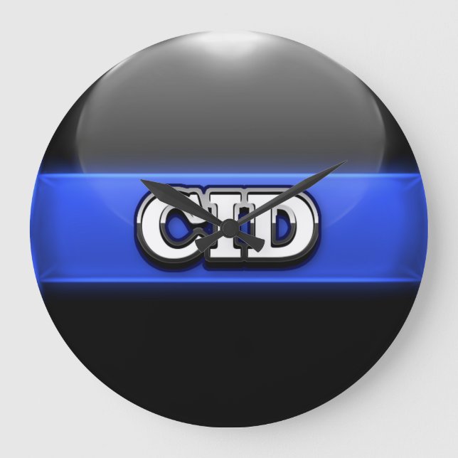 Relógio Grande Escritório da Polícia da Linha Azul-Thin (Frente)