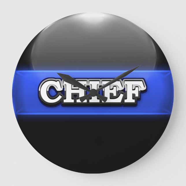 Relógio Grande Escritório da Polícia da Linha Azul-Thin (Frente)