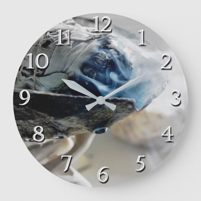 Relógio Grande Escritório Metafísico Fumante de Sage de Queima (Frente)