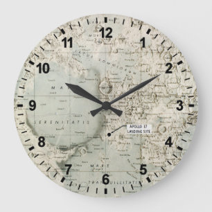 RELÓGIO GRANDE ESPAÇO: MAPA DA LUA, 1972