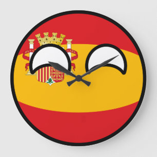 Relógio Grande Espanha Geeky de tensão engraçada Countryball