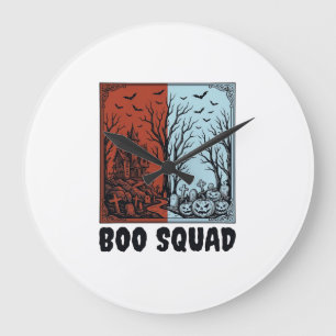 Relógio Grande Esquadrão Boo Camisa de Abóbora de Halloween Vinta