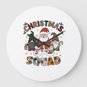 Relógio Grande Esquadrão de Natal Papai Noel Gnomos Bonecos de Ne