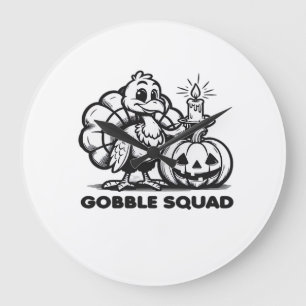 Relógio Grande Esquadrão Gobble Design de peru engraçado de Ação