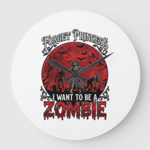 Relógio Grande Esqueça Princesa Zumbi Lua de Sangue Morcego Cemit