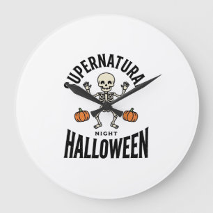 Relógio Grande Esqueleto de Halloween Supernatural Engraçado Vint