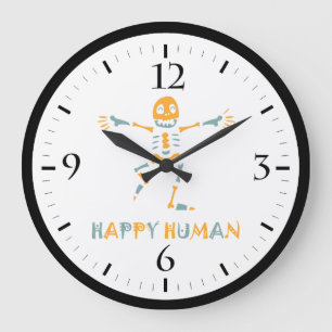 Relógio Grande Esqueleto humano feliz