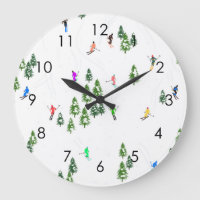 Esquiadores Esquiando Ilustração Esquiar Esquiamen