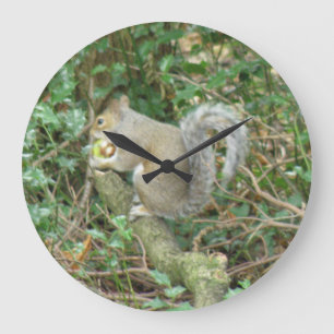 Relógio Grande Esquilo com Acorn Wall Clock