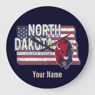 Relógio Grande Estado de Dakota do Norte Estados Unidos - Mapa Re