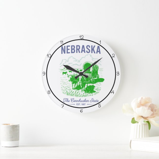 Relógio Grande Estado de Nebraska Cornhusker State Farm (Lar)