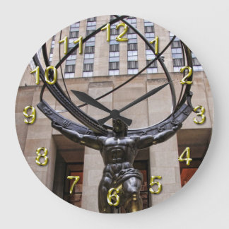 Relógio Grande Estátua do atlas, centro de Rockefeller, NYC