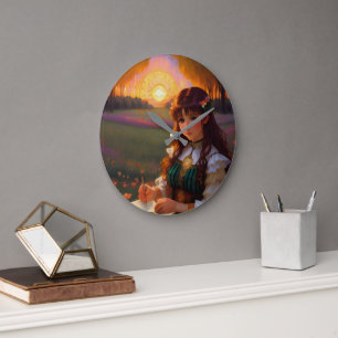 Relógio Grande Estilo de Animação Triste em Prado, em Prado