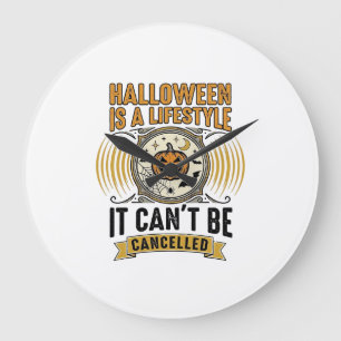 Relógio Grande Estilo de vida de Halloween Tipografia de Abóbora