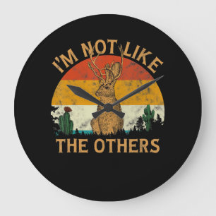 Relógio Grande Estilo do trevo Cactus Jackalope Rabbit Lover