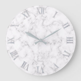 Relógio Grande Estilo Marble Elegante