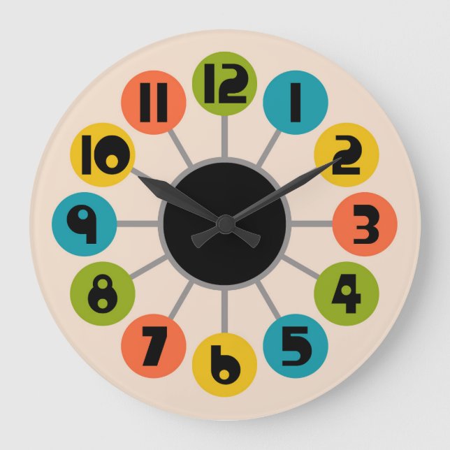 Relógio Grande Estilo Moderno do meio século (Frente)