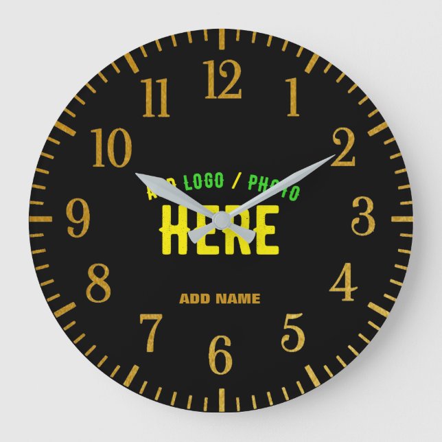 RELÓGIO GRANDE ESTILO MODERNO PERSONALIZÁVEL PRETO VERIFICADO COM (Frente)