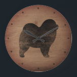 Relógio Grande Estilo Russo Chow Chow<br><div class="desc">Relógio de Parede de Chow Lover. Por favor,  note que o design de madeira é impresso,  não madeira real.</div>