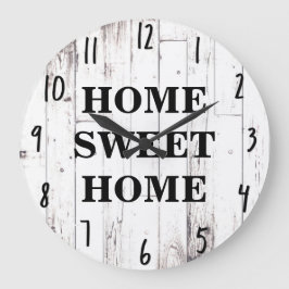 Relógio Grande Estilo Shabby Chic Branco Madeira Rústica Cozinha 