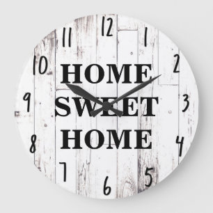 Relógio Grande Estilo Shabby Chic Branco Madeira Rústica Cozinha 