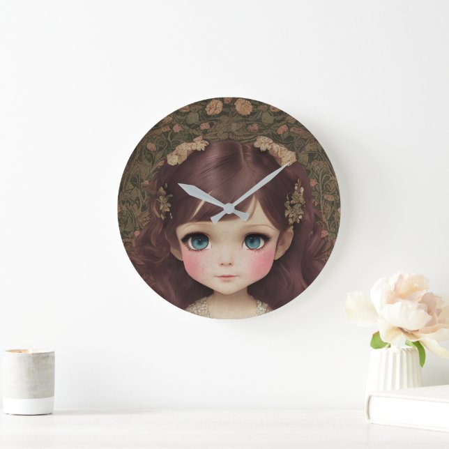 Relógio Grande Estilo Vintage Bonito e Adorável Chibi Kawaii Raiz (Lar)
