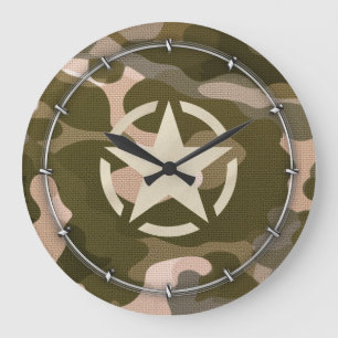 Relógio Grande Estrela em Tag com Estilo de Camuflagem em Sacaria