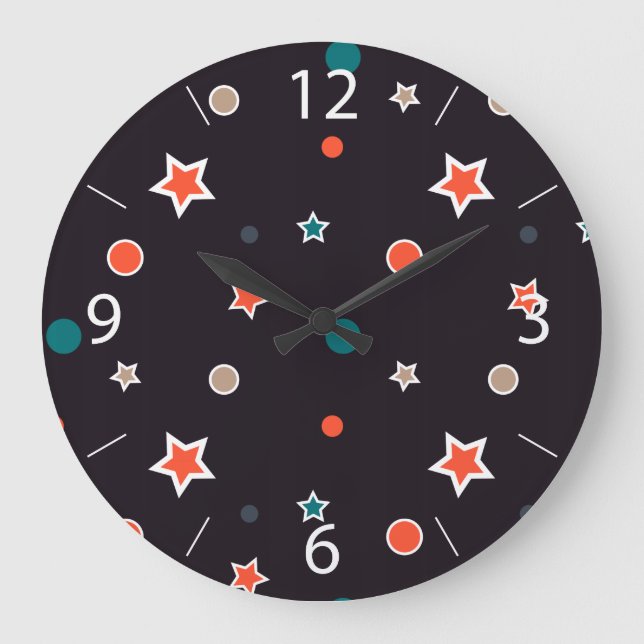 Relógio Grande Estrelas de Natal (Frente)