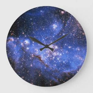 Relógio Grande Estrelas Embrionárias Azuis Falsas