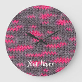 Relógio Grande Estrutura de lã em forma de joelho com cor rosa e 