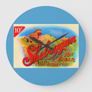 Relógio Grande etiqueta do charuto de Sheboygan do 1920