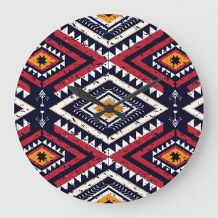 Relógio Grande Etnia Geométrica Oriental: Tradicional Sem Costura