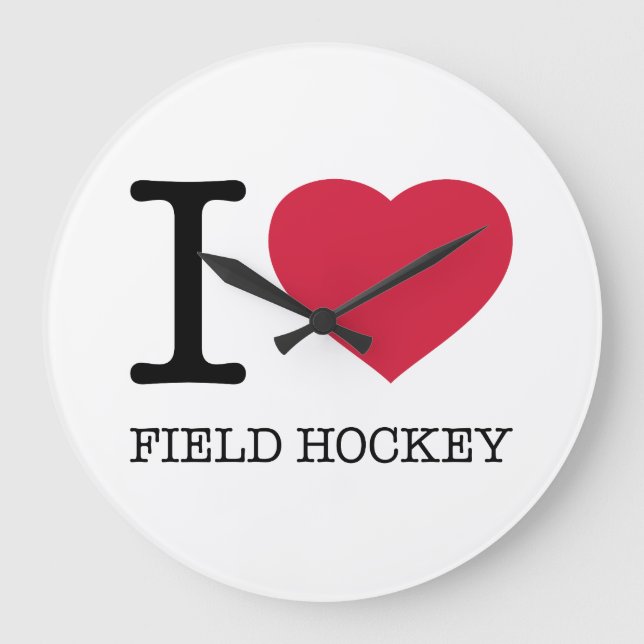 RELÓGIO GRANDE EU AMO CAMPO HOCKEY (Frente)