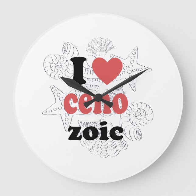 Relógio Grande Eu amo citação engraçada do Cenozoico para cientis (Frente)