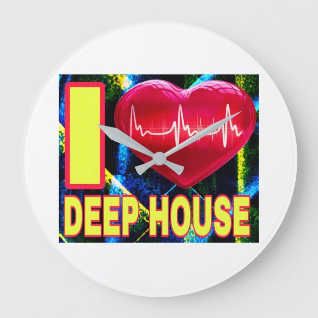 RELÓGIO GRANDE EU AMO FONTES AMARELAS DE DEEP HOUSE (Frente)