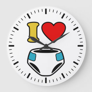 RELÓGIO GRANDE EU AMO FRALDAS