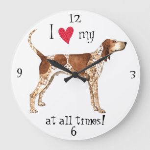 Relógio Grande Eu amo meu Coonhound do inglês americano