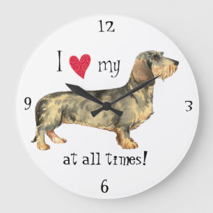 Relógio Grande Eu amo meu Dachshund Wirehaired